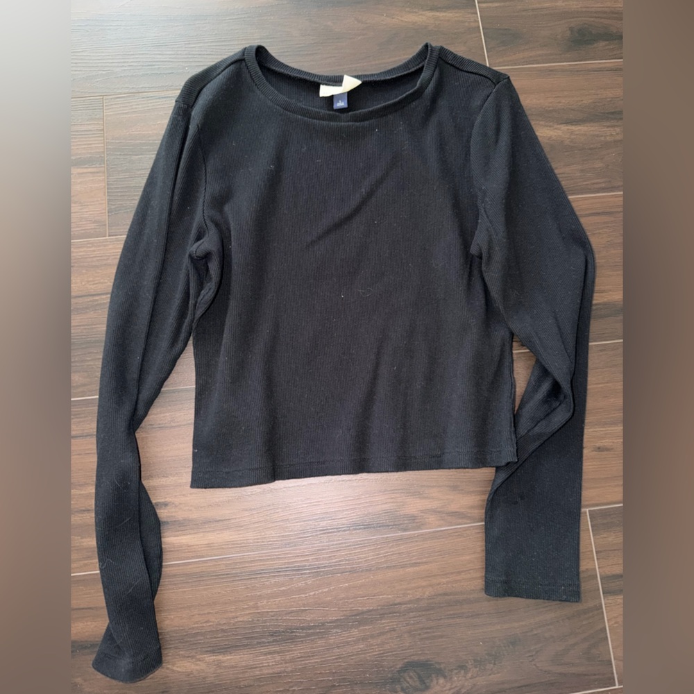 Women’s long sleeve Black ribbed shirt